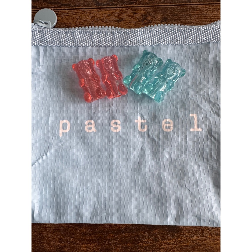 CJ Hendry Pastel Gummy Bear Beads Pink and Blue Set of 4 Collectible Art Pieces